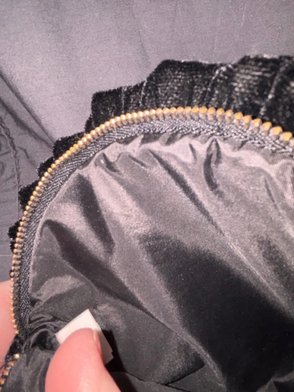 kate spade Black Crushed Velvet Cosmetic Case